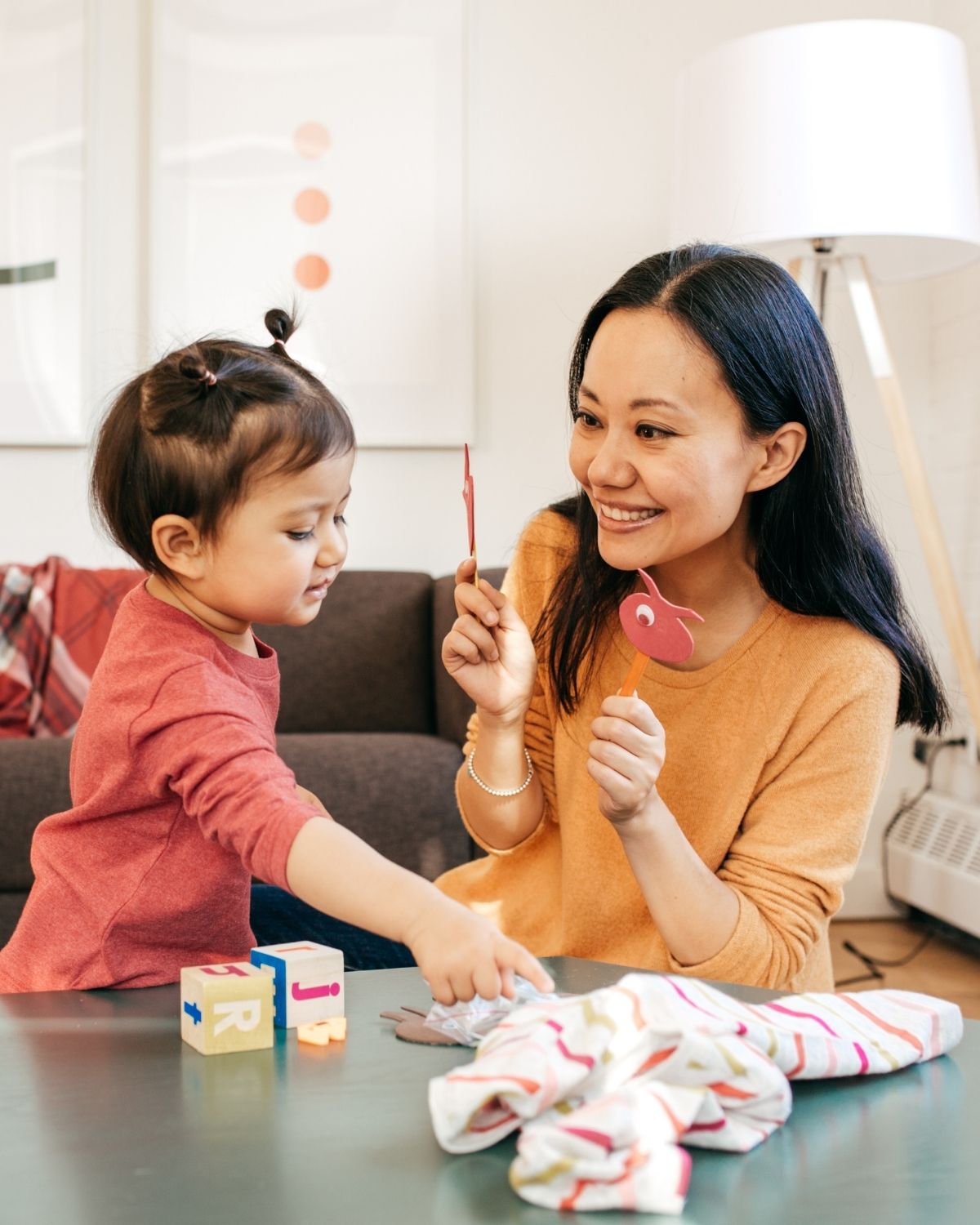 A parent and toddler sharing an everyday moment